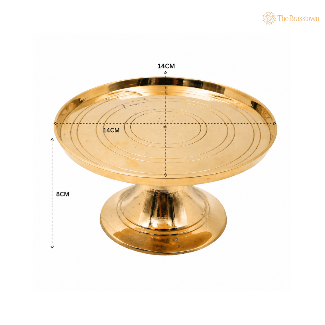 Brass Round Pooja Chowki – Traditional Puja Stand for Idols, Diya &amp; Home Mandir 3.5 Inch