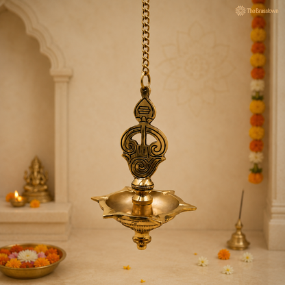 Brass Khatu Shyam Idol – Shyam Baba Murti (Barbarika) for Puja, Home Mandir &amp; Spiritual Décor 3.5 Inch