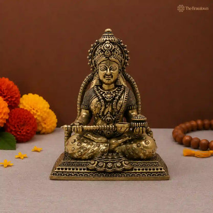 Handcrafted Brass Annapurneshwari Idol – Annapurna Devi (Anna Lakshmi) Murti for Home Pooja, Mandir Décor &amp; Gifting 2.5 Inch