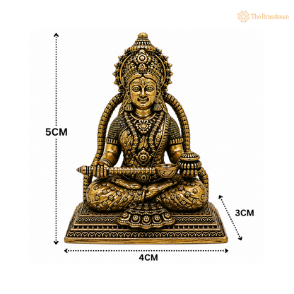 Handcrafted Brass Annapurneshwari Idol – Annapurna Devi (Anna Lakshmi) Murti for Home Pooja, Mandir Décor &amp; Gifting 2 Inch
