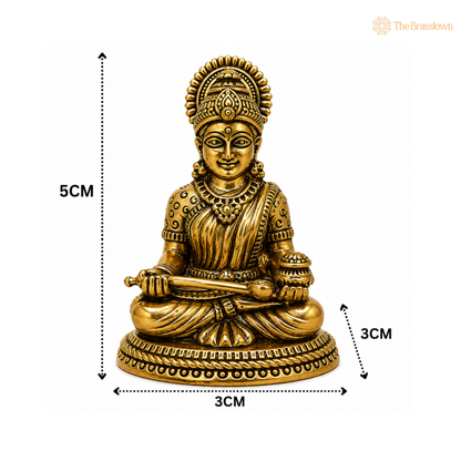 Handcrafted Brass Annapurneshwari Idol – Annapurna Devi Murti for Home Pooja, Mandir Décor &amp; Gifting 2 Inch