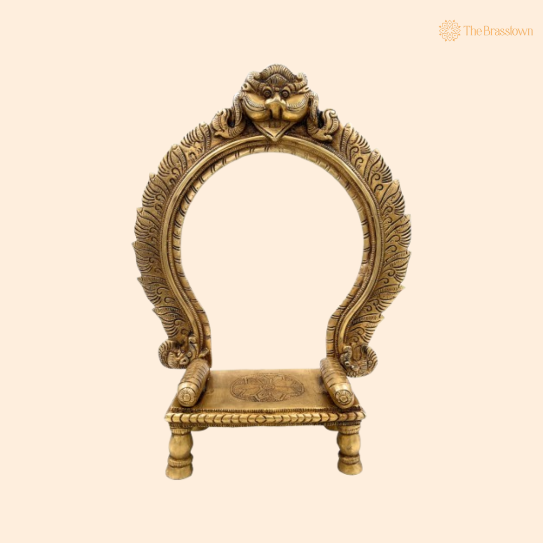 Traditional Brass Arch with Intricate Carvings 14.5 Inch