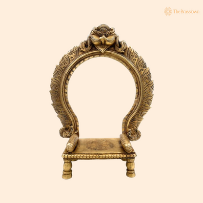 Traditional Brass Arch with Intricate Carvings 14.5 Inch