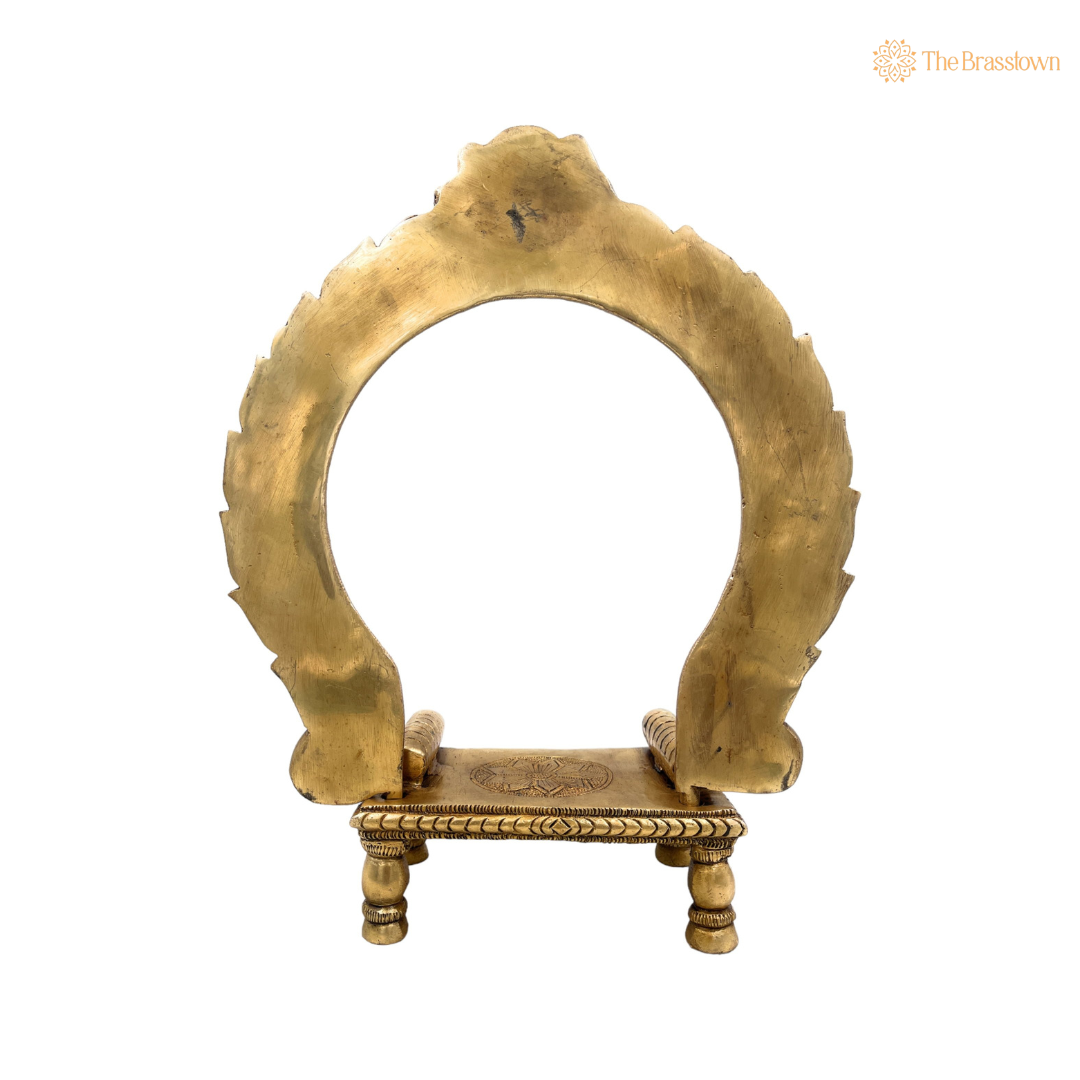 Traditional Brass Arch with Intricate Carvings 14.5 Inch