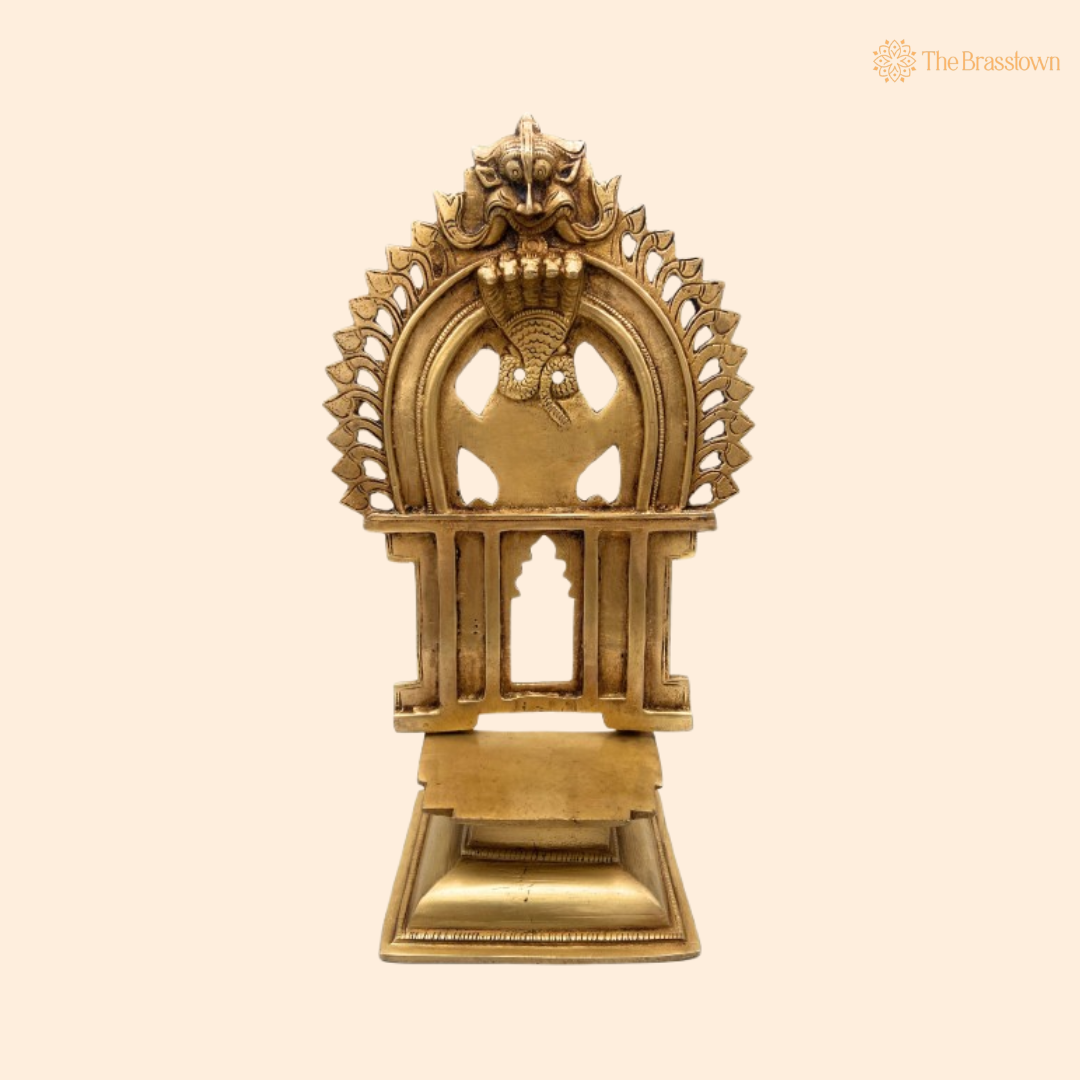 Traditional Brass Arch with Simha Mukha (Lion Face) Design 11.5 Inch
