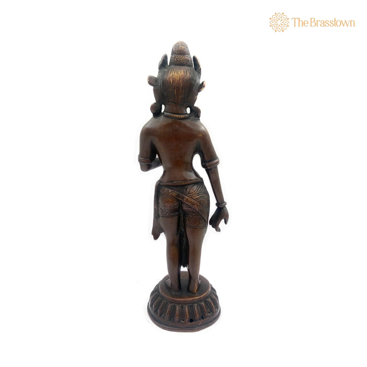 Brass Tibetan Tara Maa Idol – Handcrafted Green Tara, White Tara, Arya Tara, Tibetan Goddess Tara Murti for Pooja, Meditation 8 Inch 4