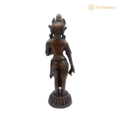 Brass Tibetan Tara Maa Idol – Handcrafted Green Tara, White Tara, Arya Tara, Tibetan Goddess Tara Murti for Pooja, Meditation 8 Inch 4