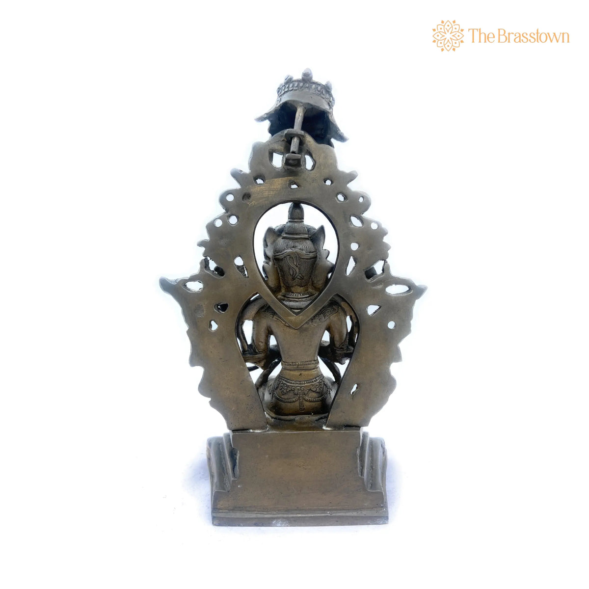 Handcrafted Brass Tibetan Manjushri Idol – Buddha Manjushri Murti, Wisdom Bodhisattva Statue for Home, Temple, Meditation 10 Inch 4