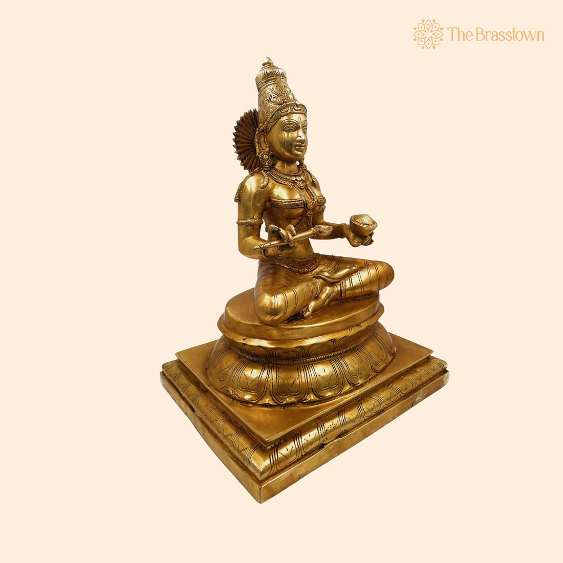 Handcrafted Brass Annapurna Devi Idol – Kashi Annapoorna Mata, Home &amp; Puja Décor 17.5 Inch 1