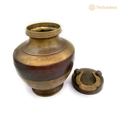 Brass Antiques Kamandal – Handcrafted Brass Stoup, Gangajali With 2 Litre Capacity for Puja Rituals &amp; Home Mandir 10.5 Inch 2