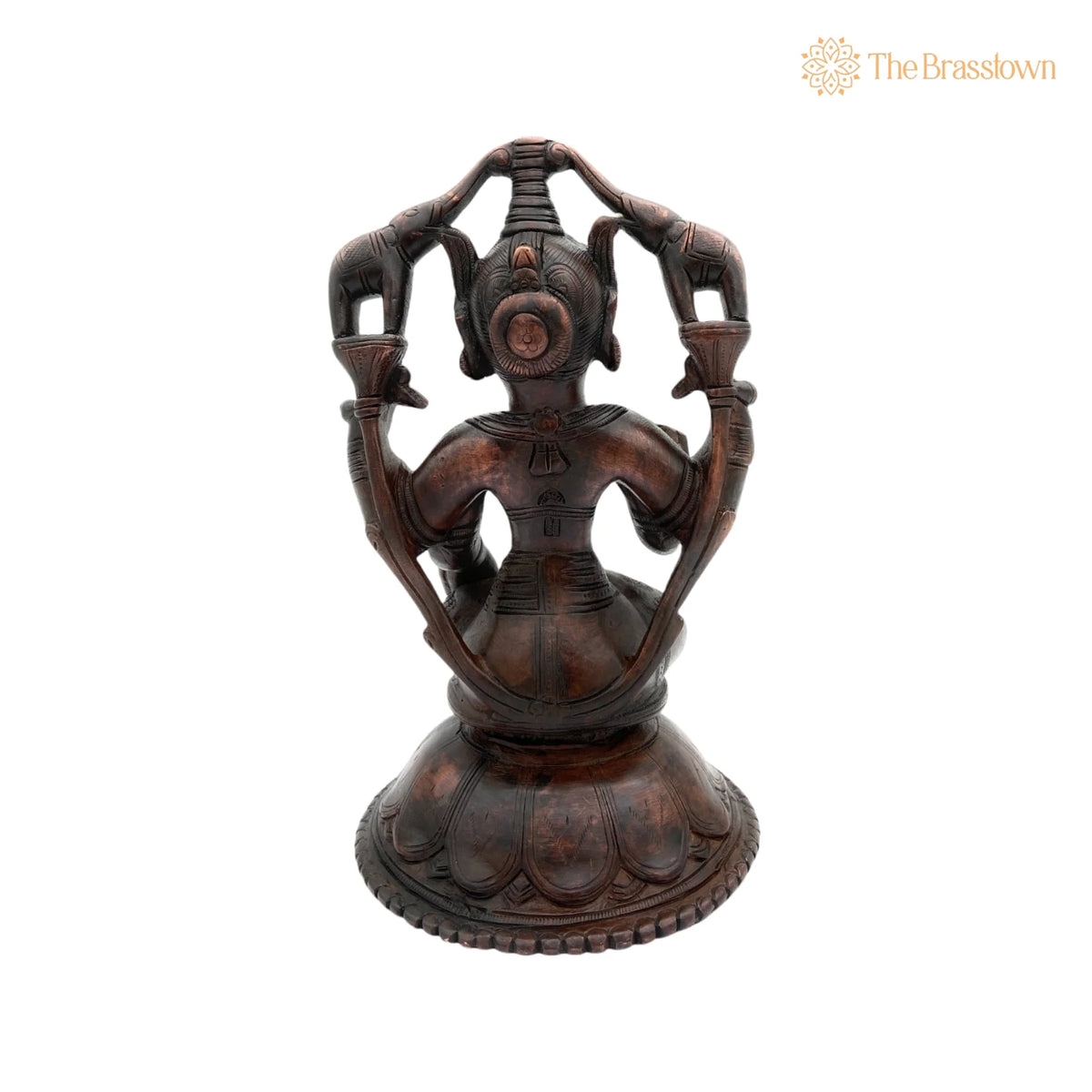 Handcrafted Brass Gaja Lakshmi Idol – Gajalakshmi, Kamala, Padma, Home Temple &amp; Prosperity Décor 9 Inch 3