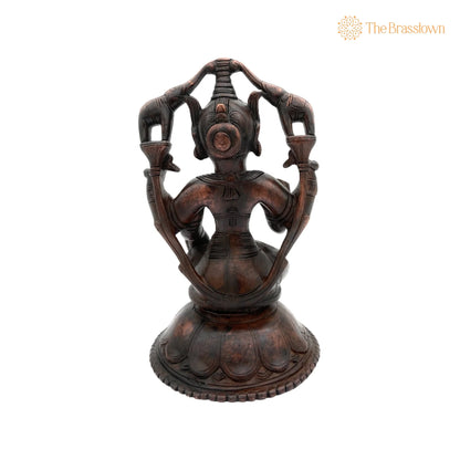 Handcrafted Brass Gaja Lakshmi Idol – Gajalakshmi, Kamala, Padma, Home Temple &amp; Prosperity Décor 9 Inch 3