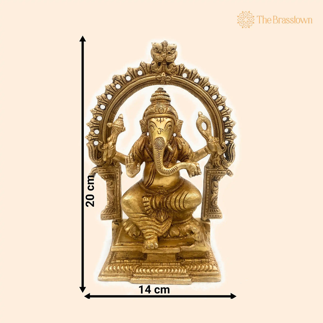 Brass Ganesha Idol – Handcrafted Siddhivinayak Murti, Vinayaka Statue, Ganapati Figurine, Vighnaharta Lord, Lambodara Elephant God 8 Inch 1