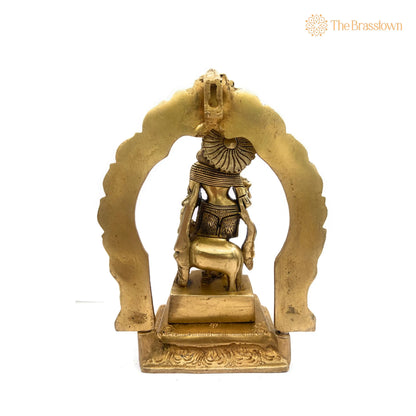 Brass Krishna Idol – Handcrafted Gopal Murti, Radha-Krishna Vigraham, Balakrishna Statue, Home &amp; Temple Décor, Pooja Brass Idol 8 Inch 4