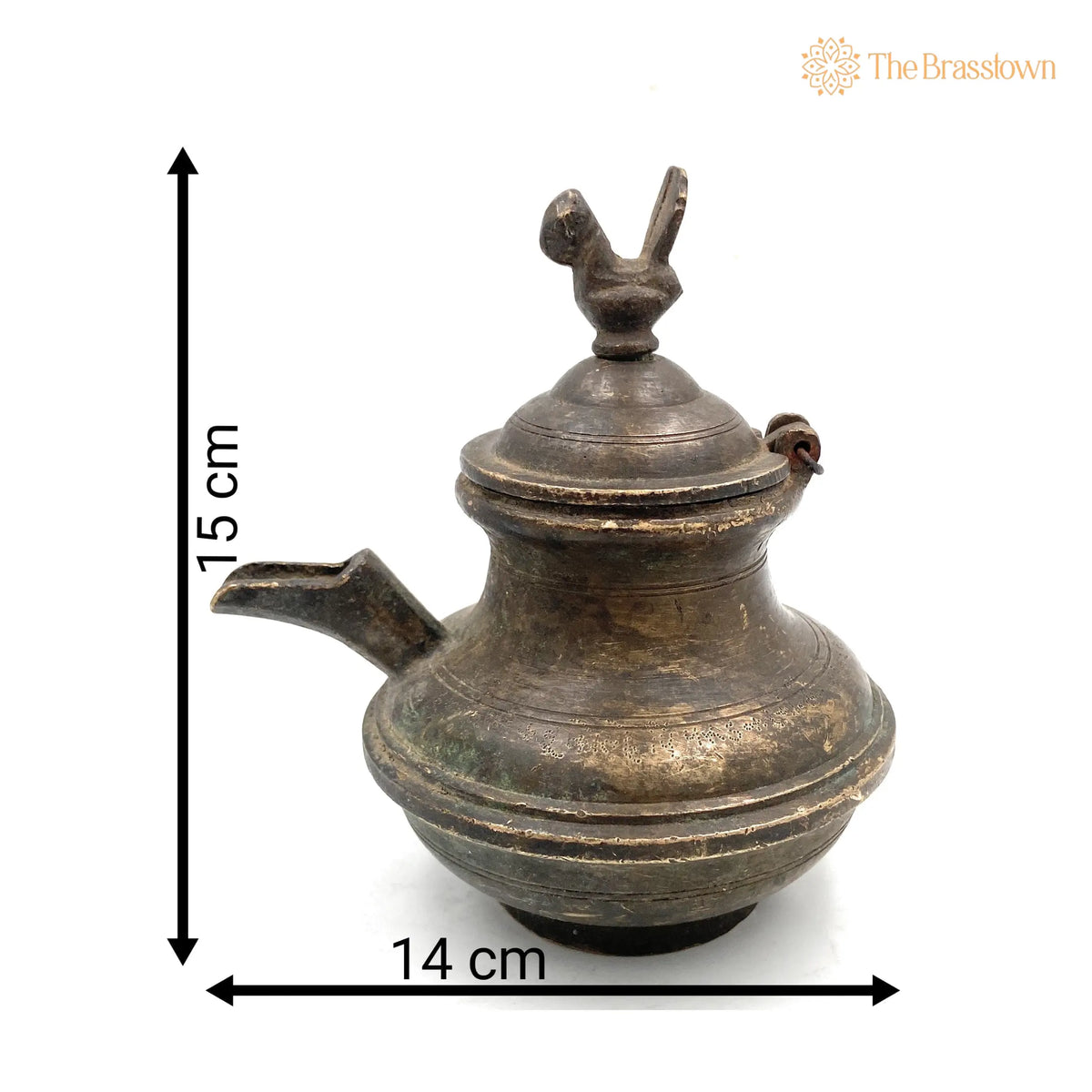 Brass Antique Gangajali – Handcrafted Water Kamandal, Loota, Lota, Chambu, Lotiya, Stoup, Ganga Jali, Geedani, Gee Dani 6 Inch 4