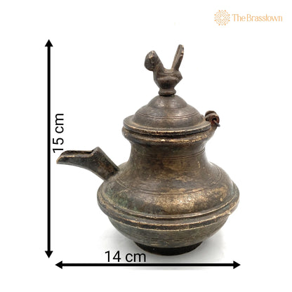 Brass Antique Gangajali – Handcrafted Water Kamandal, Loota, Lota, Chambu, Lotiya, Stoup, Ganga Jali, Geedani, Gee Dani 6 Inch 4