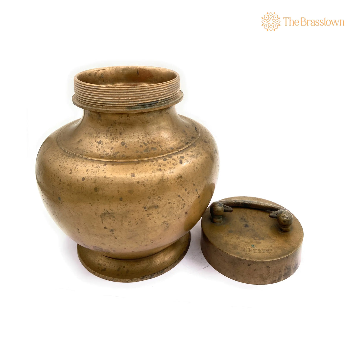 Brass Antique Kamandal – Handcrafted Brass Stoup, Gangajali With 2 Litre Capacity for Puja Rituals &amp; Home Mandir 10.5 Inch 4