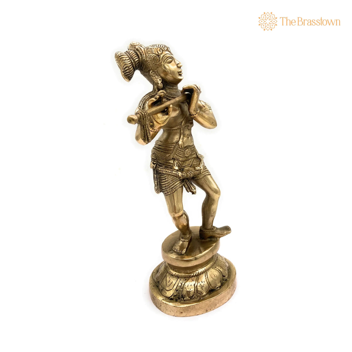 Brass Krishna Idol – Handcrafted Gopal Murti, Balakrishna Vigraham, Radha Krishna Statue, Kanhaiya Murti for Pooja, Temple &amp; Home Décor 11 Inch 3