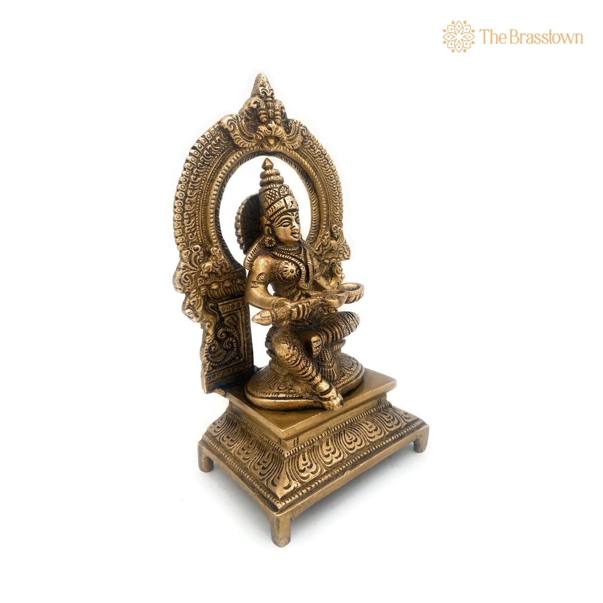Handcrafted Brass Annapurna Devi Idol – Peetal Annapurneshwari, Kashi Annapoorani, Tamil Annapurna Thayar Murti for Pooja 8.5 Inch 3
