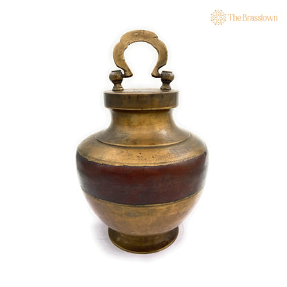 Brass Antiques Kamandal – Handcrafted Brass Stoup, Gangajali With 2 Litre Capacity for Puja Rituals &amp; Home Mandir 10.5 Inch 5