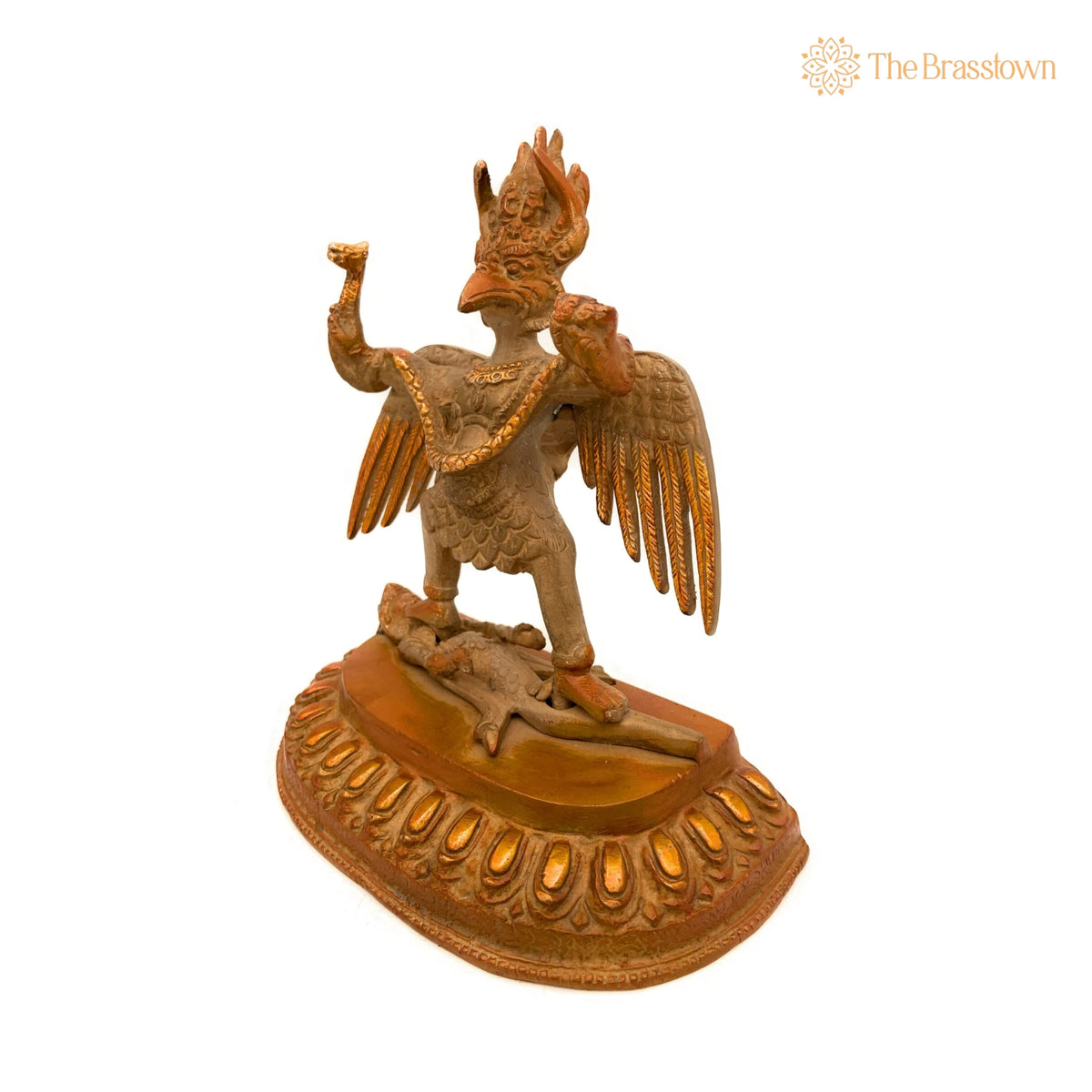Handcrafted Brass Garuda Vahana Idol – Vishnu Vahana Suparna Pakshiraja Statue for Pooja, Home Temple &amp; Décor 7 Inch 3