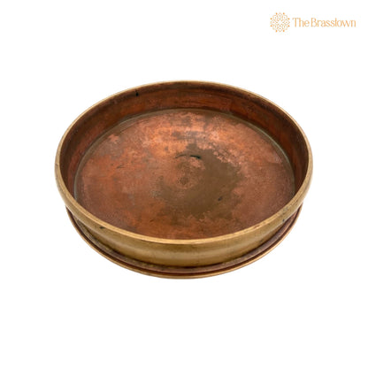 Brass Urli – Handcrafted Traditional Kerala Uruli, Peetal Pital Urli Bowl, Lakshmi Puja Décor, Temple Home Brass Showpiece 3.5 Inch 3