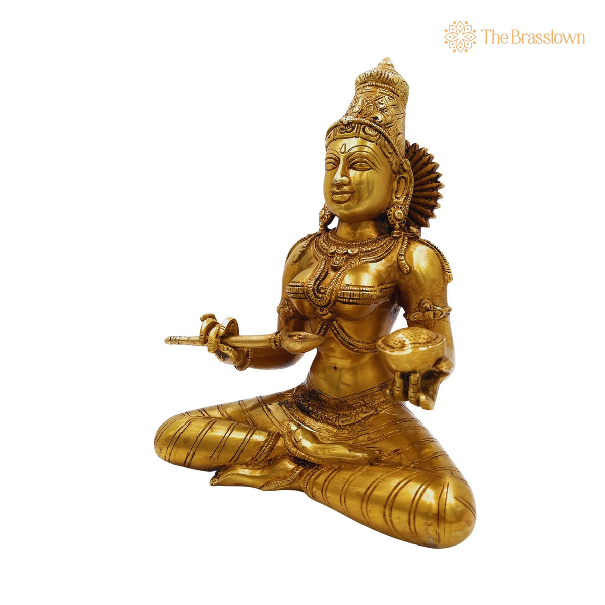 Brass Annapurna Devi Idol – Temple, Home Décor &amp; Gift, Handcrafted Pittal Statue 10.5 Inch 5