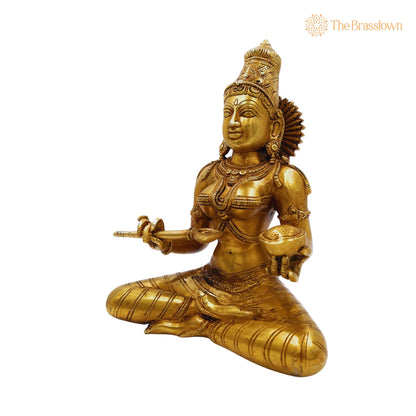 Brass Annapurna Devi Idol – Temple, Home Décor &amp; Gift, Handcrafted Pittal Statue 10.5 Inch 5