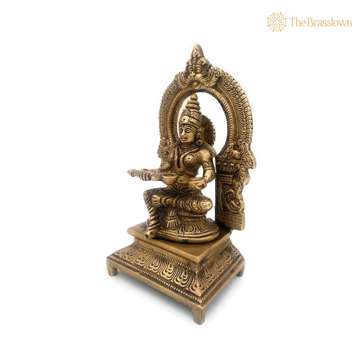 Handcrafted Brass Annapurna Devi Idol – Peetal Annapurneshwari, Kashi Annapoorani, Tamil Annapurna Thayar Murti for Pooja 8.5 Inch 4