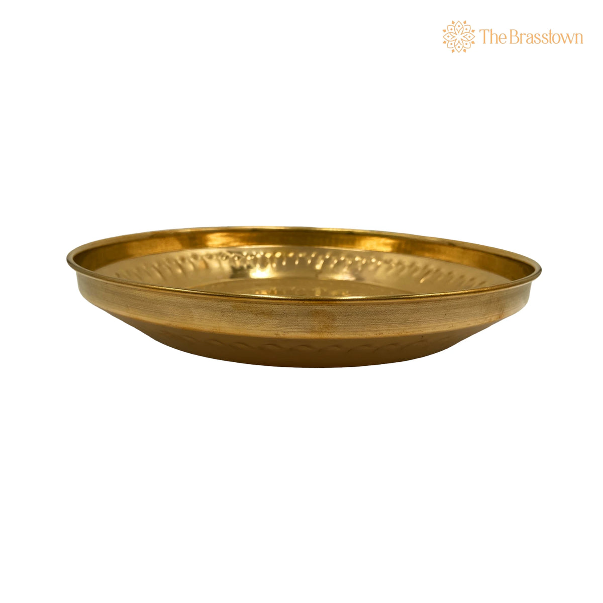 Handcrafted Brass Pooja Thali – Peetal Aarti Plate Pittal Puja Thambalam Traditional Pital Worship Thali 11.02 Inch 4