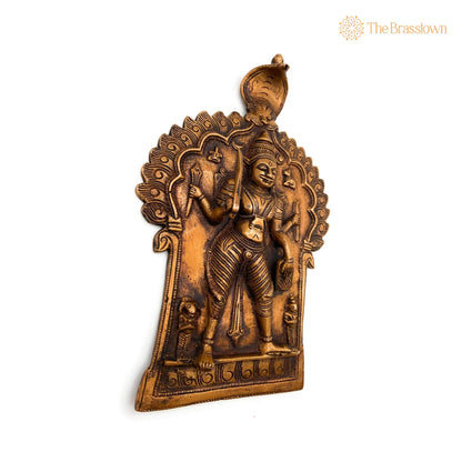 Brass Veerabhadreshwara Idol – Handcrafted Veerbhadra Swami Murti, South Indian Pooja Vigraha, Peetal Pratima for Home Temple &amp; Décor 11.5 Inch 3