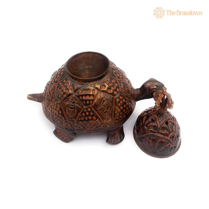 Brass Dhoop Dani Idol – Handcrafted Peetal Sambrani Burner, Pital Agarbatti Stand for Pooja, Traditional Pittal Dhoop Holder Murti 6 Inch 3