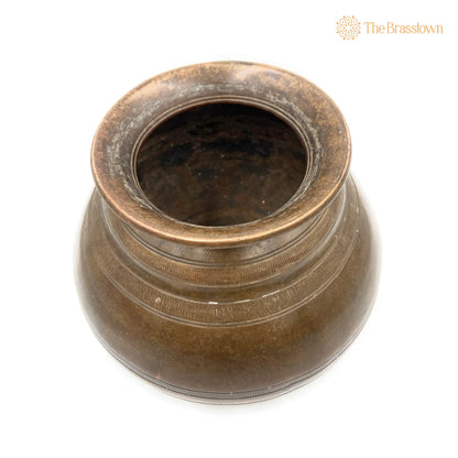 Brass Antique Lota – Handcrafted Loota, Chambu, Lotiya, Water Kamandal for Home Décor, Puja &amp; Gifting 7 Inch 3