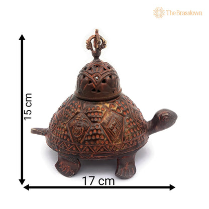 Brass Dhoop Dani Idol – Handcrafted Peetal Sambrani Burner, Pital Agarbatti Stand for Pooja, Traditional Pittal Dhoop Holder Murti 6 Inch 4