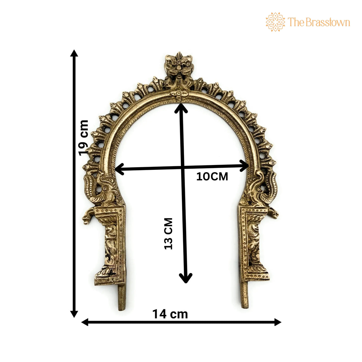 Brass Small Prabhavali Frame Arch – Handcrafted Wall Hanging Prabhawal for Mandir, Prabhawali Backplate for Deity Idol 7.5 Inch 5