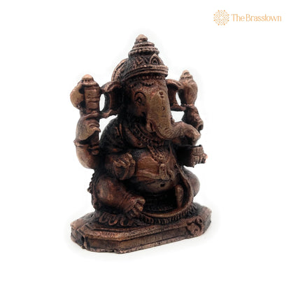 Handcrafted Copper Ganesha Idol – Lord Ganapati Vinayaka Murti for Home Temple, Pooja, Vastu &amp; Spiritual Décor 2.5 Inch 5