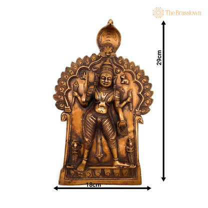 Brass Veerabhadreshwara Idol – Handcrafted Veerbhadra Swami Murti, South Indian Pooja Vigraha, Peetal Pratima for Home Temple &amp; Décor 11.5 Inch 4