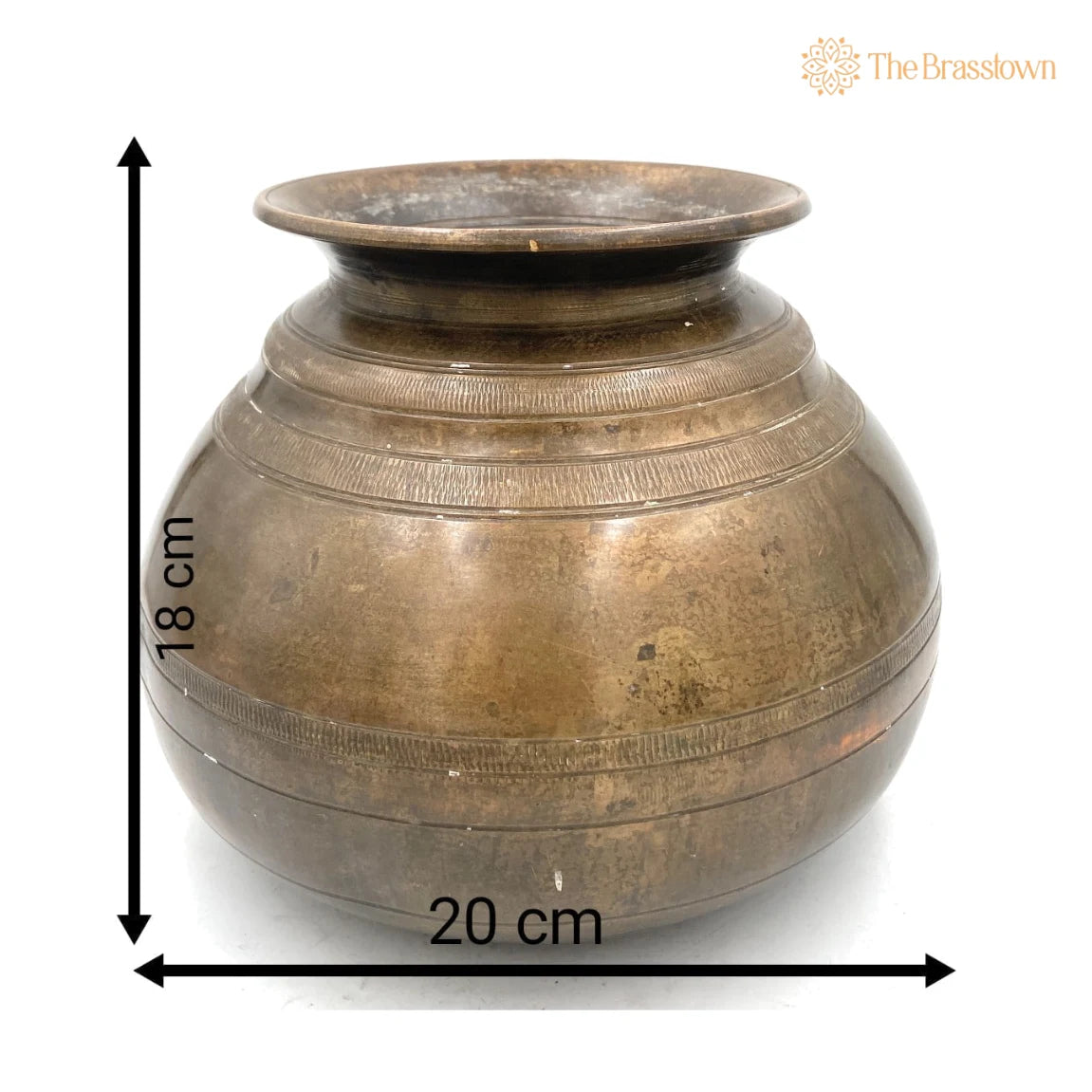 Brass Antique Lota – Handcrafted Loota, Chambu, Lotiya, Water Kamandal for Home Décor, Puja &amp; Gifting 7 Inch 5